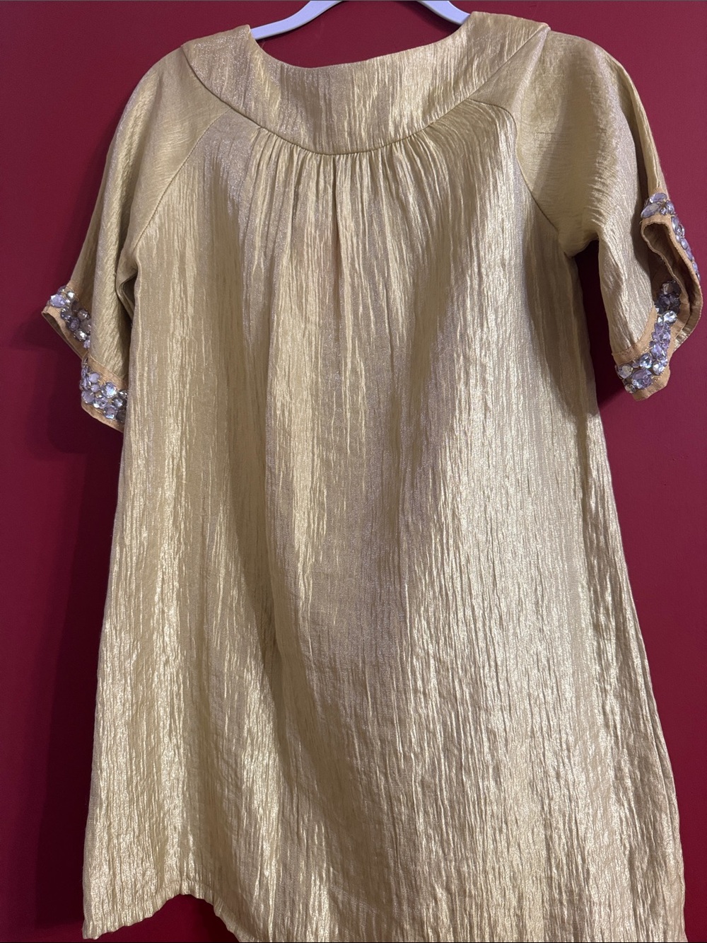 glam Yellow Jewel-Trim Mini Dress - Picture 2 of 3